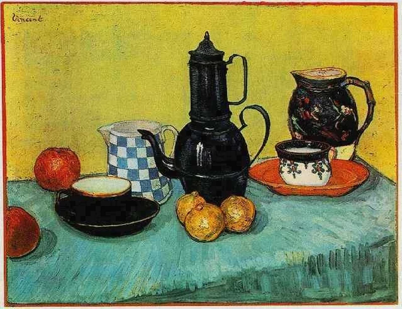 162-Vincent van Gogh-Natura morta con caffettiera smaltata blu, 1888 -  Basil and Elise Goulandris Museum of Contemporary Art 